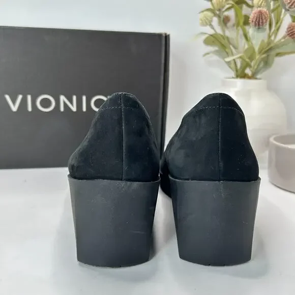 Vionic Sereno Wedge Slip On Black Nubuck Pumps I8693L1001 Women's 11 Wide - Picture 5 of 14